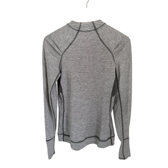 Lululemon Swiftly Tech Long Sleeve Crew Gray Stripe Womens Top Size 4 Lightweigh - Picture 5 of 7